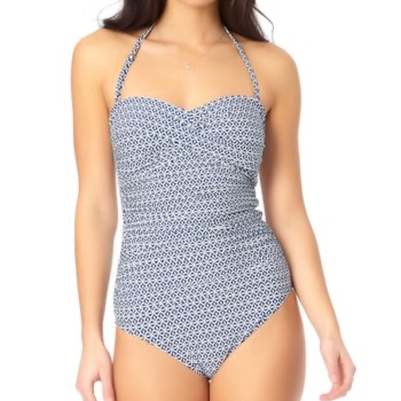 Anne Cole Other - NWT! Anne cole blue and white size 8 twist front bandeau one piece bathing suit